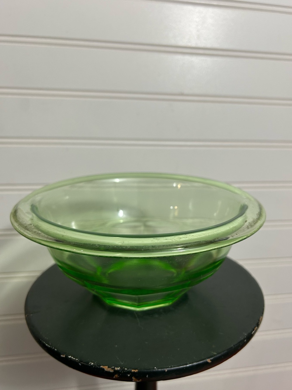 Vintage 1930s Hazel Atlas green depression glass kitchen mixing bowl